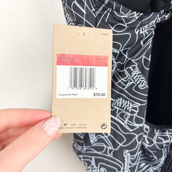 NWT Nike Sneakerkini 2.0 Allover Print One Piece Swimsuit Sz L - Picture 9 of 13